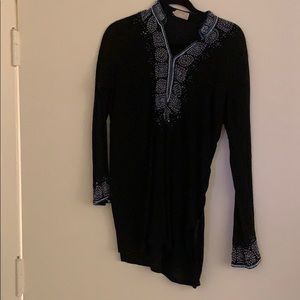 Black gauze blouse